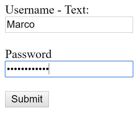 HTML Form example to submit userID and password