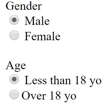 Form example with radio buttons